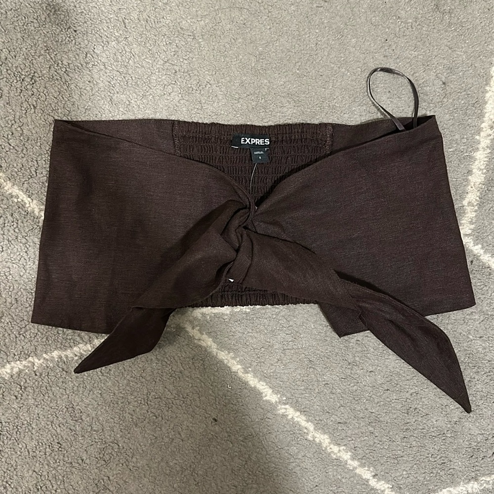 Linen Blend Bandeau Top NWT